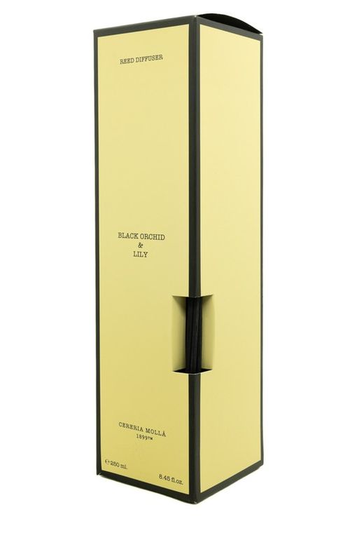 Mikado ambientador de 250ml. Black Orchid & Lily. Colección Boutique CERERIA MOLLA 1899.