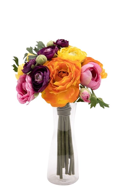 Multicolor bouquet artificial de ranúnculos