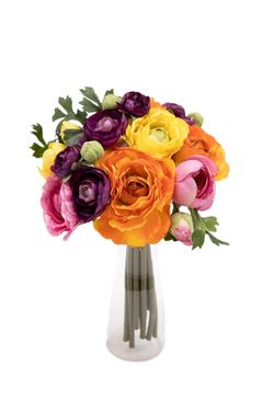 Multicolor bouquet artificial de ranúnculos