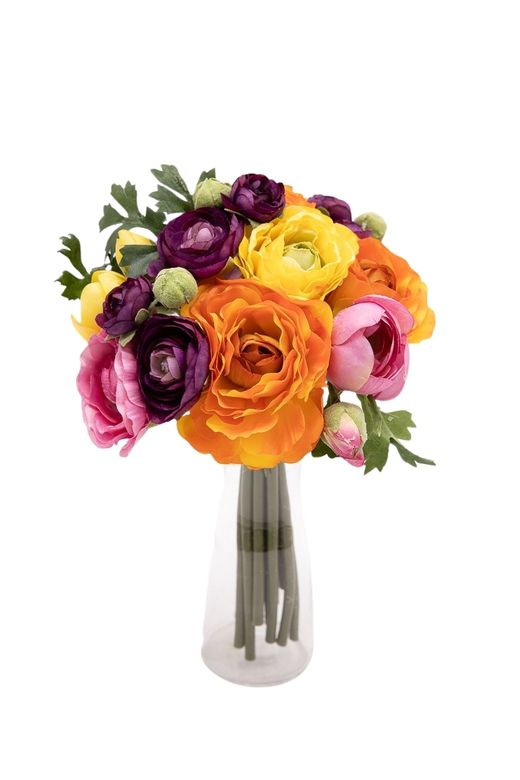 Multicolor bouquet artificial de ranúnculos