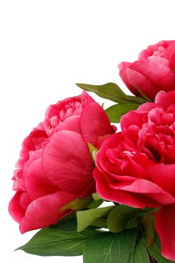 Opulento ramillete artificial de peonías rosas fucsia