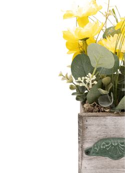 Original centro artifical en tonos amarillos y verdes