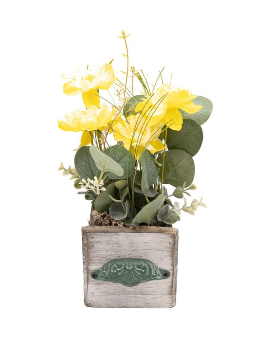 Original centro artifical en tonos amarillos y verdes