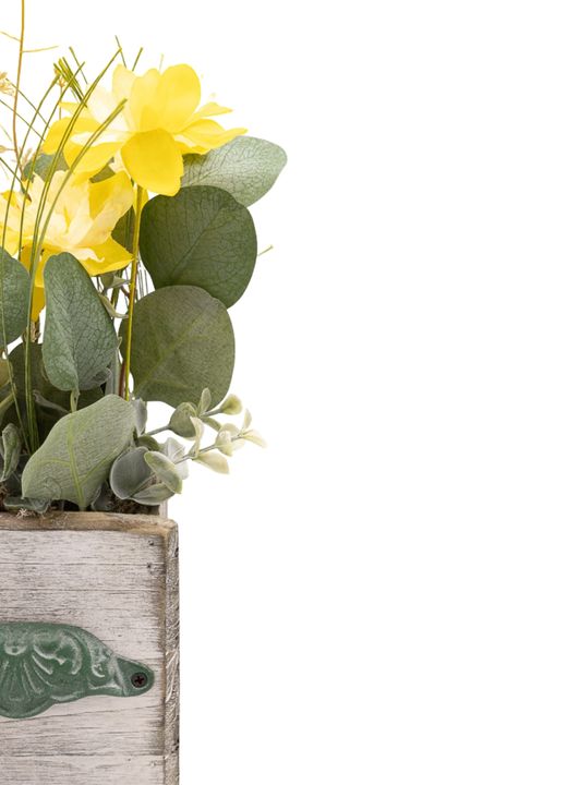 Original centro artifical en tonos amarillos y verdes