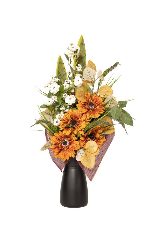 Otoñal ramo de flores artificiales para cementerio
