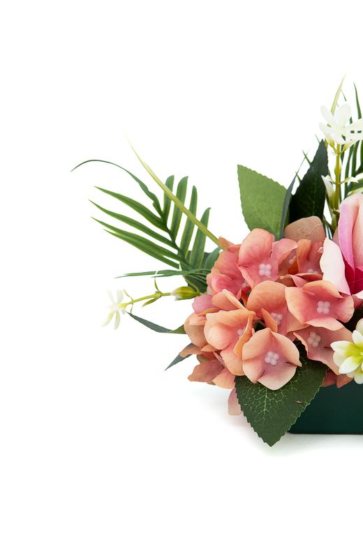 Pequeño centro floral elegante de cementerio en rosa y malva