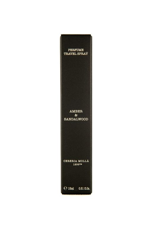 Perfume Travel Spray Amber & Sandalwood. Colección Boutique Tienda CERERIA MOLLA 1899