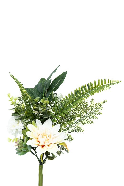 Pomo floral natural de cementerio con Dalia color crema