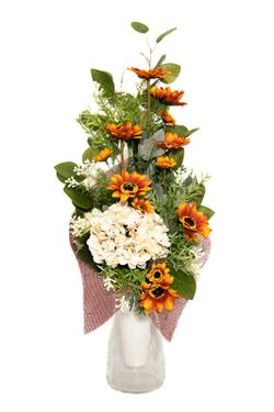 Primaveral ramo de flores para cementerio con margaritas artificiales