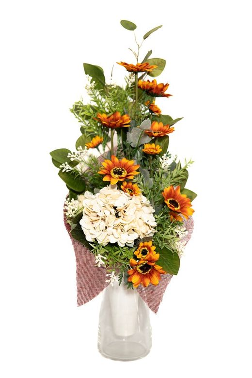 Primaveral ramo de flores para cementerio con margaritas artificiales