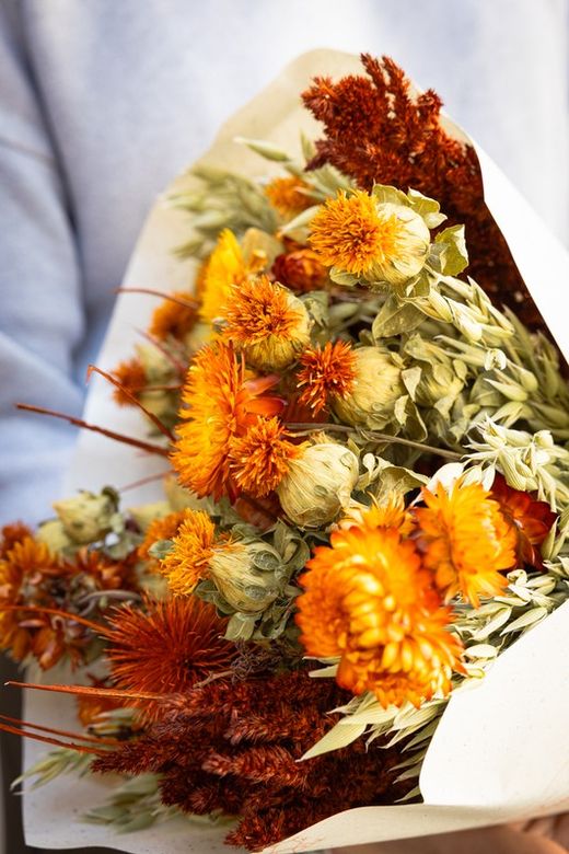 Radiante bouquet de flores variadas secas Luna