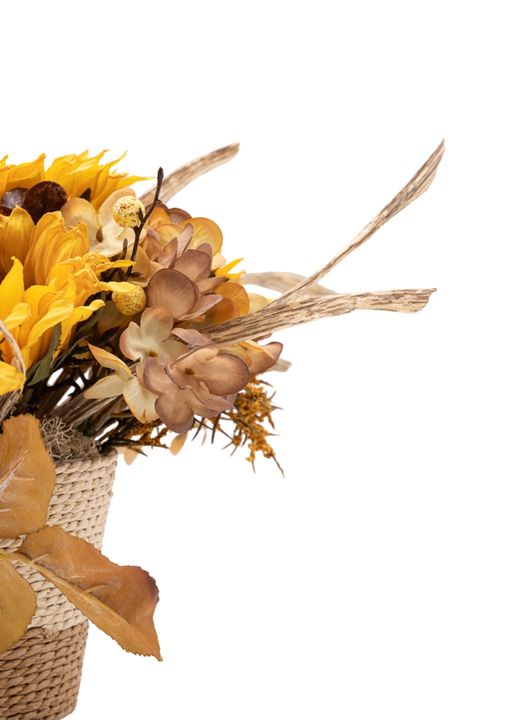 Radiante centro de girasoles artificiales