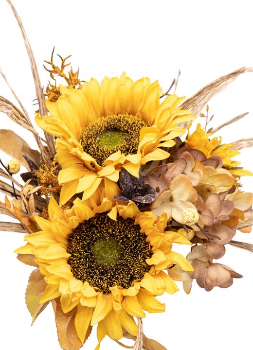 Radiante centro de girasoles artificiales