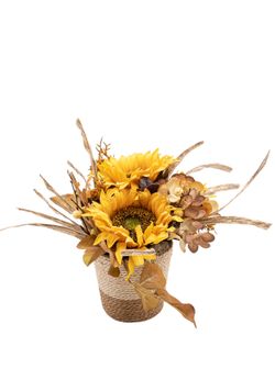 Radiante centro de girasoles artificiales