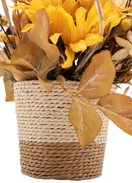 Radiante centro de girasoles artificiales