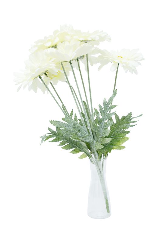 Ramillete artificial luminoso de gerberas crema