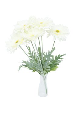Ramillete artificial luminoso de gerberas crema