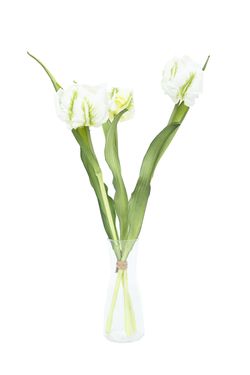 Ramillete elegante de tulipanes artificiales blancos