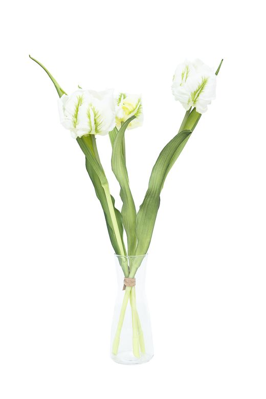 Ramillete elegante de tulipanes artificiales blancos