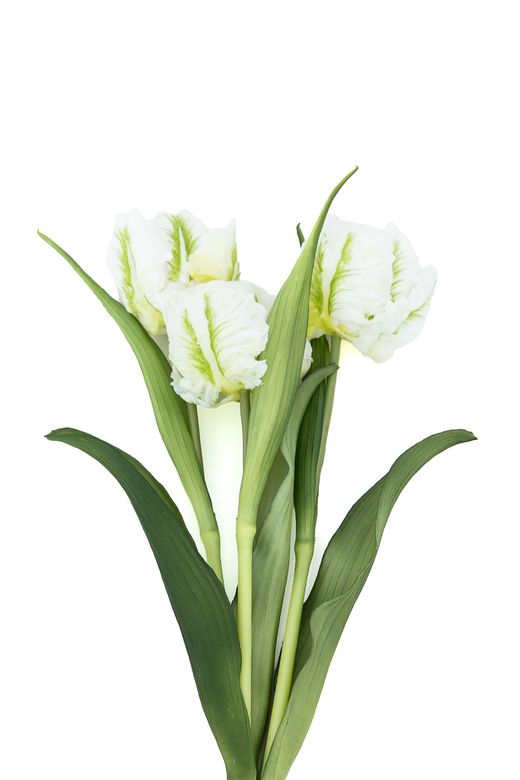 Ramillete elegante de tulipanes artificiales blancos