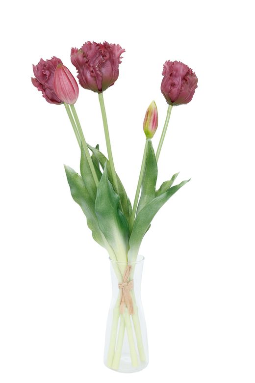Ramillete sofisticado de tulipanes artificiales en color morado
