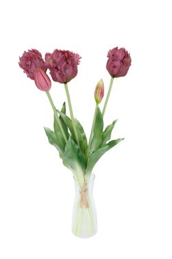 Ramillete sofisticado de tulipanes artificiales en color morado