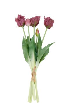 Ramillete sofisticado de tulipanes artificiales en color morado