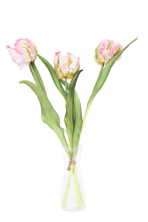 Ramillete suave de tulipanes artificiales rosa claro