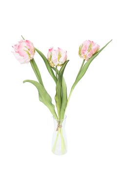 Ramillete suave de tulipanes artificiales rosa claro