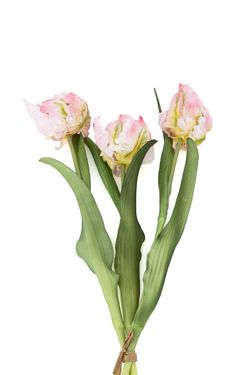 Ramillete suave de tulipanes artificiales rosa claro