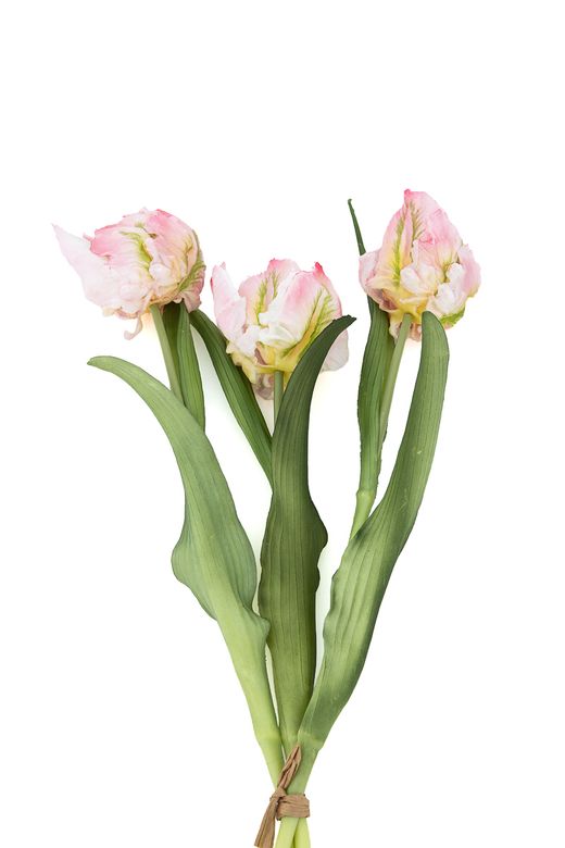 Ramillete suave de tulipanes artificiales rosa claro