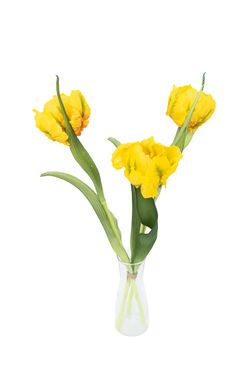 Ramillete vibrante de tulipanes artificiales amarillo intenso
