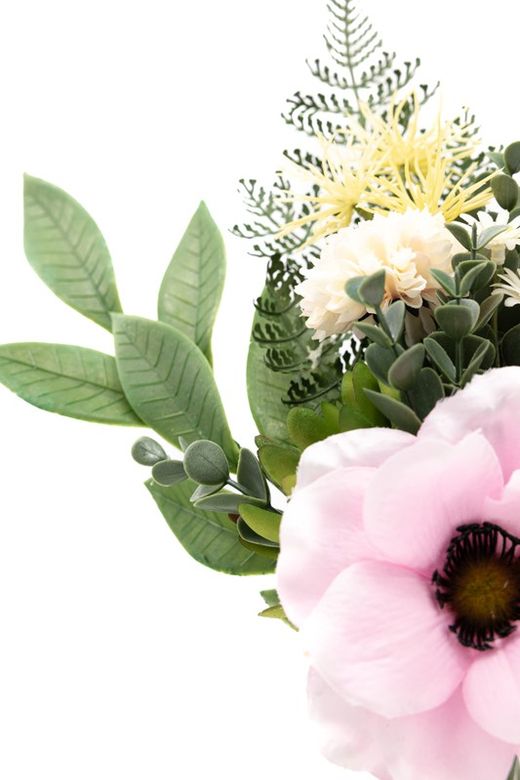 Ramito de flores con anémona rosa artificial