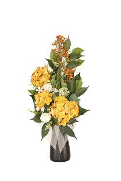 Ramo de cementerio con hortensias, sinónimo de armonía
