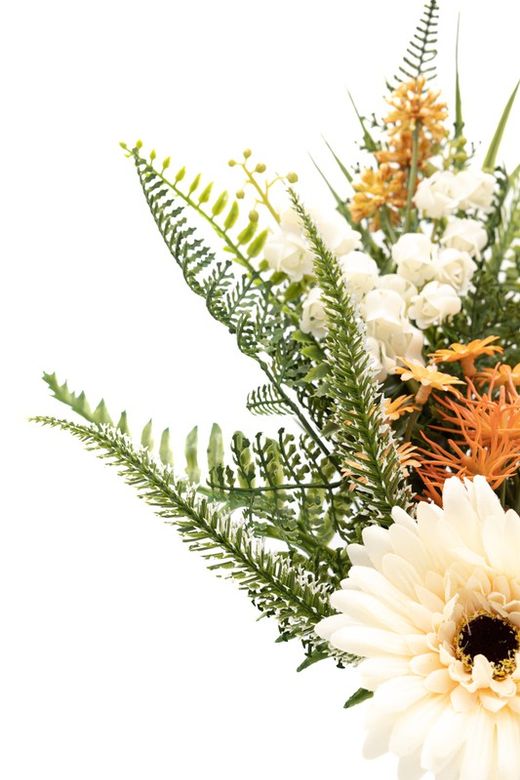 Ramo de flores de cementerio con gerbera artificial
