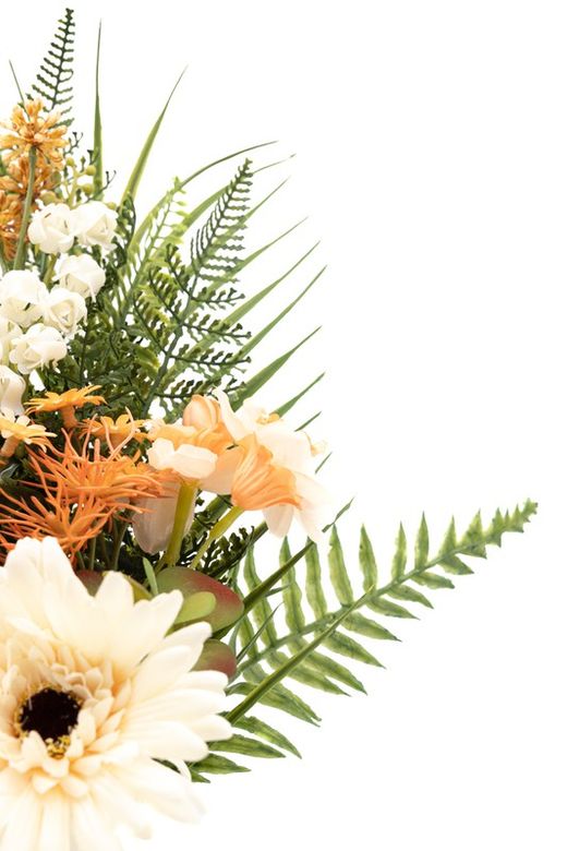 Ramo de flores de cementerio con gerbera artificial