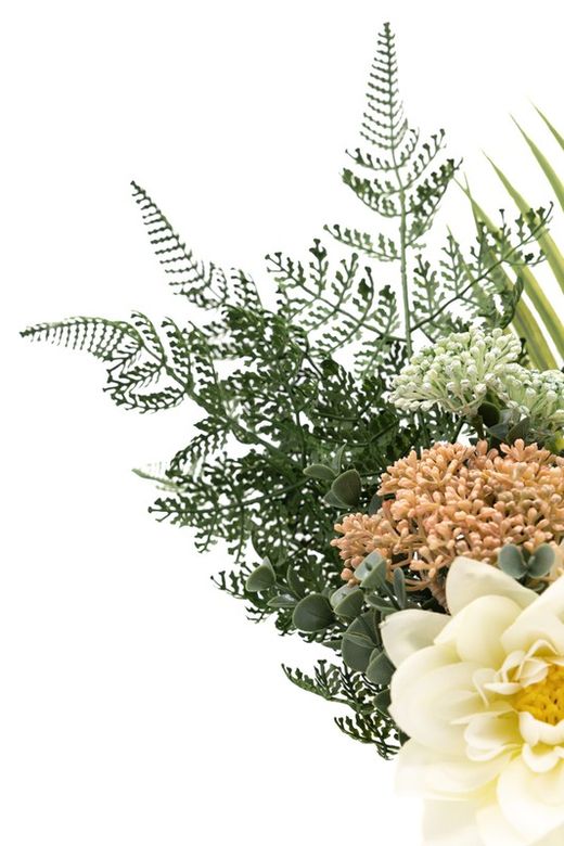 Ramo de flores pequeño para cementerio con dalias blancas