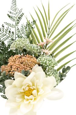 Ramo de flores pequeño para cementerio con dalias blancas