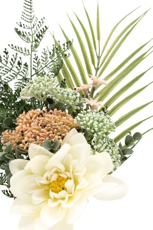 Ramo de flores pequeño para cementerio con dalias blancas