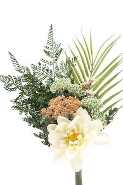 Ramo de flores pequeño para cementerio con dalias blancas