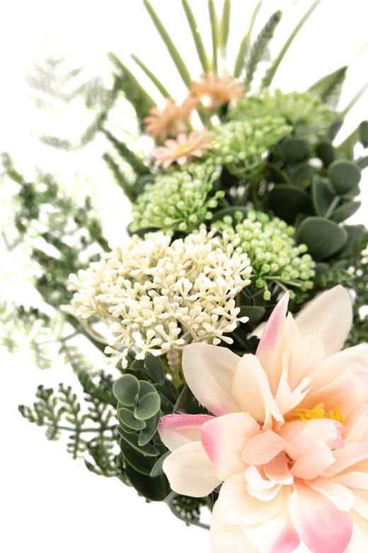 Ramo de flores pequeño para cementerio con dalias en color rosado