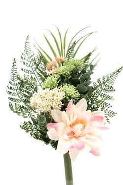 Ramo de flores pequeño para cementerio con dalias en color rosado