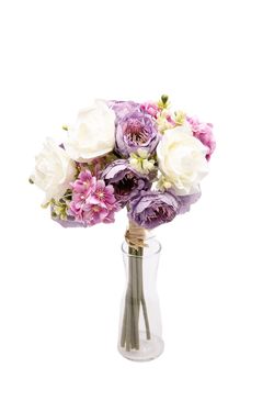 Romántico bouquet artificial en color malva