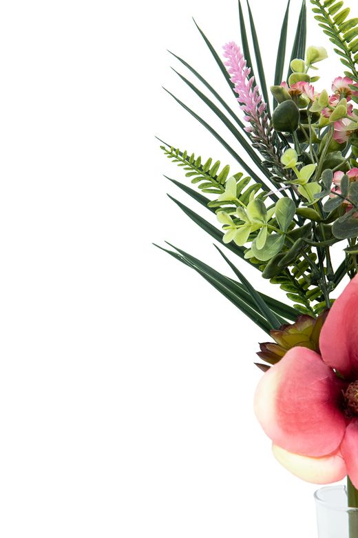 Romántico pomo floral de cementerio con flor de magnolio en color rosa
