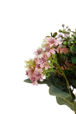 Romántico ramillete artificial de rosas de jardín rosa empolvado