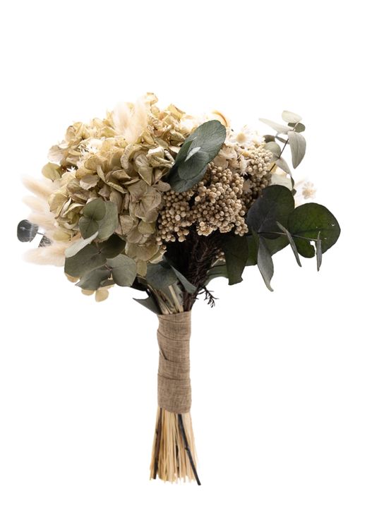 Romántico ramo de novia en tonos naturales