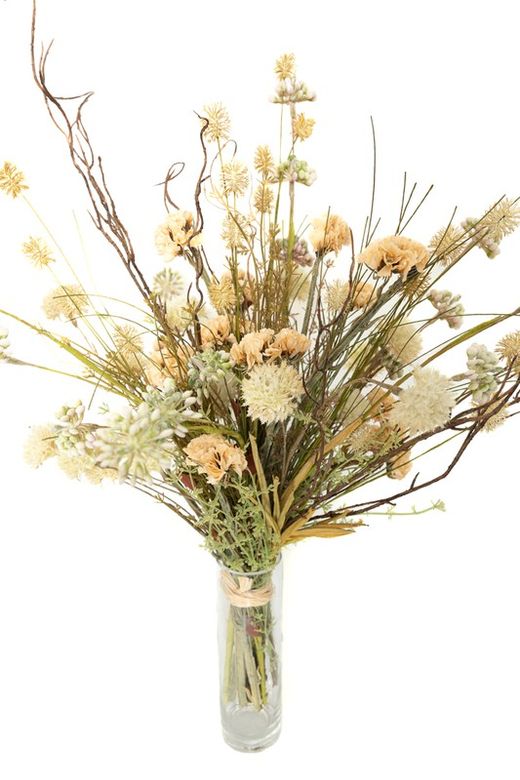 Silvestre y elegante ramo de flores artificiales en color salmón