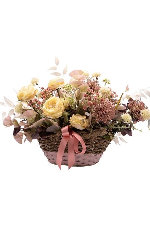 Sofisticado cesto floral artificial