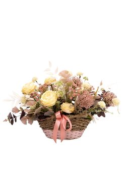 Sofisticado cesto floral artificial
