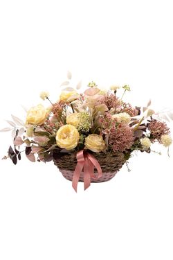 Sofisticado cesto floral artificial